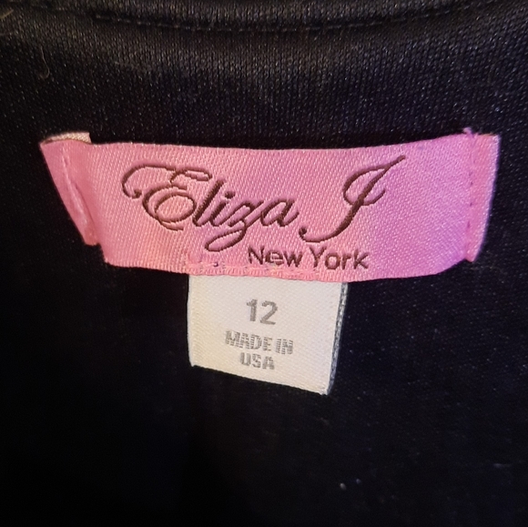 Eliza J Black v-neck scoop back Evening / Prom Dress (Missy) Size 12 - Picture 5 of 6